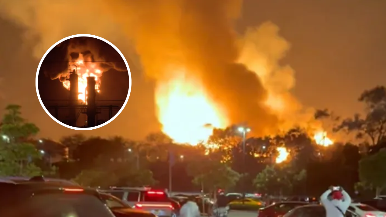 Fire at Chevron refinery sends massive flames shooting into Southern California night sky